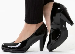 Andrea Conti, schicke Damen-Pumps, aus glänzendem Lackmaterial