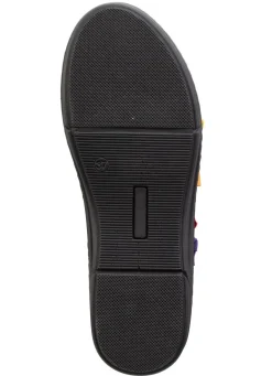 Andrea Conti Slipper mit bunten, dekorativ eingesetzten Gummizügen