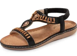 Andrea Conti, stylische Damen-Sandalen, Weite G, mit elastischem Fersenriemchen