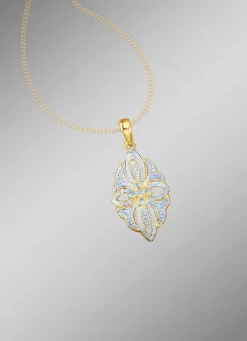 Anhänger mit Diamanten im Blumendesign