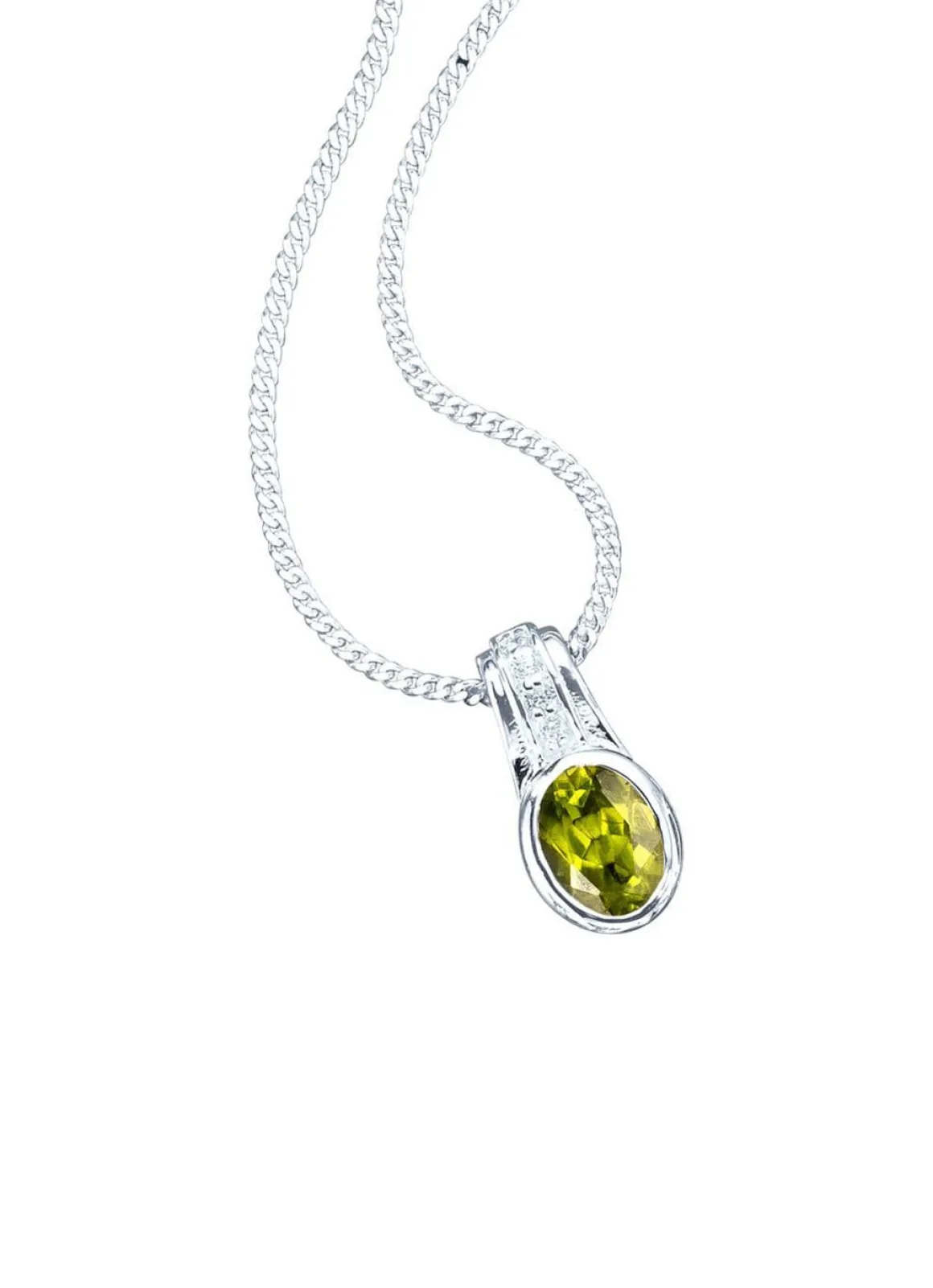 Anhänger mit echt Peridot und synth. Zirkonia