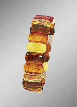 Armband, echte bunte Naturbernsteine