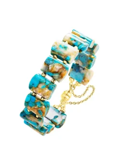 Armband mit beh. Türkis und beh. Perlmutt