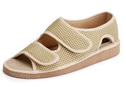 Bequeme Damen-Sandalen, Weite H, aus gepolstertem Textilmaterial
