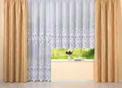 Übergardine mit Blatt-Musterung