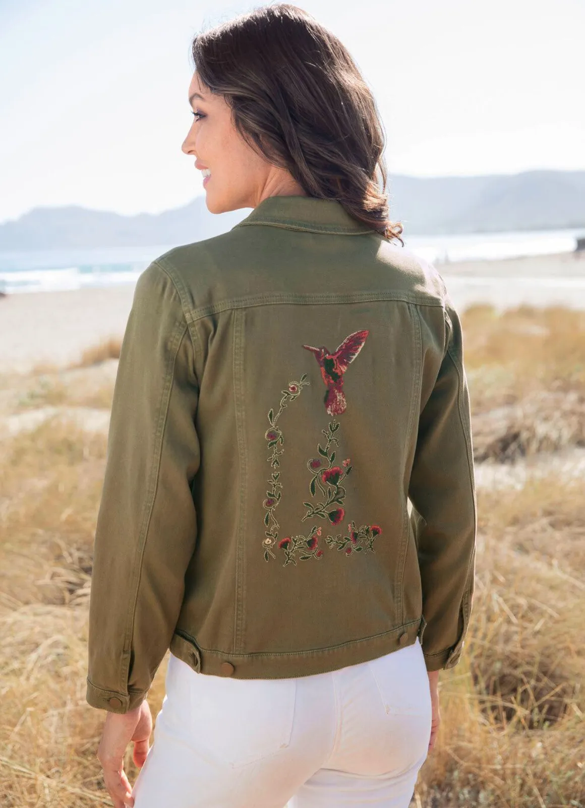 Bestickte Jeansjacke