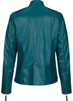 Blazer aus Lederimitat mit Biesenzier