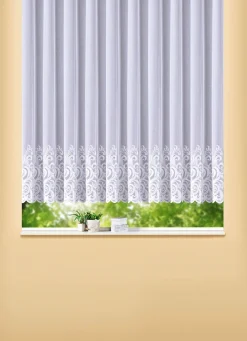Blumenfenster-Store mit geradem Abschluss