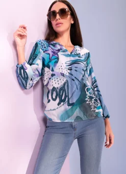 Bluse mit auffallendem Dessin
