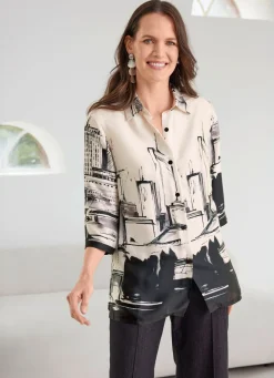 Bluse mit Hemdkragen