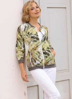 Blusenjacke mit dekorativem Rippenstrick