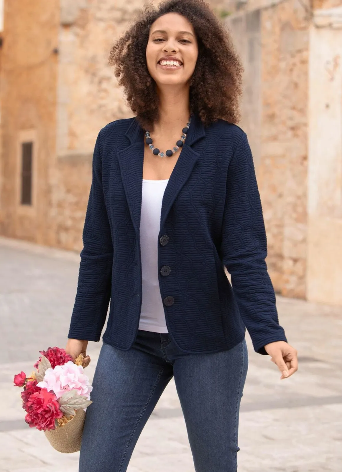 Blusenjacke mit Knopfleiste