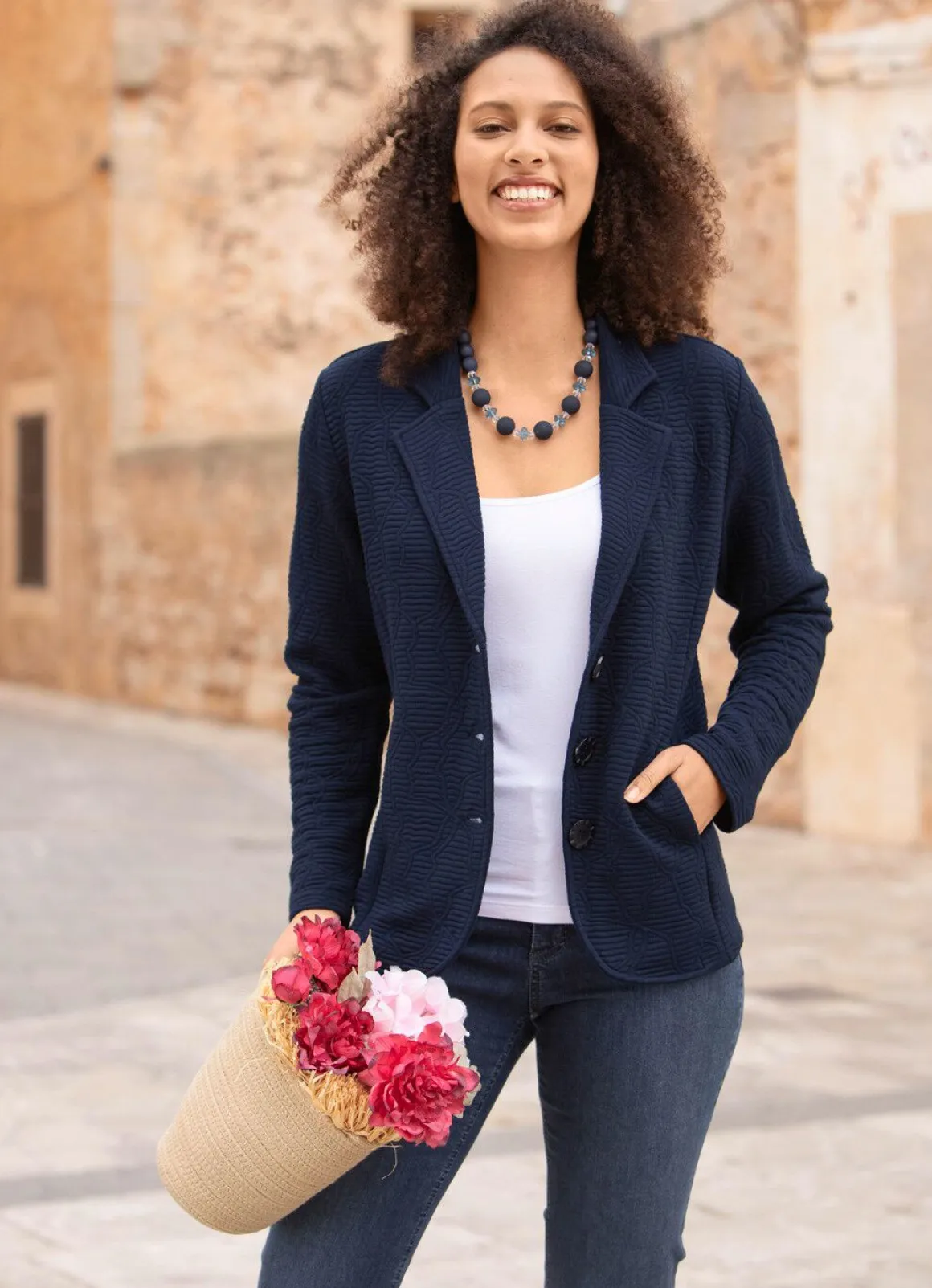 Blusenjacke mit Knopfleiste