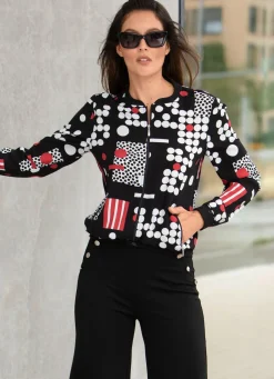 Blusenjacke mit Rippenstrick
