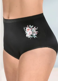 brio lingerie Viererpack Slips mit Blumenmotiv