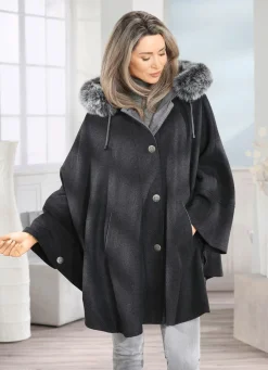 Cape mit Knopfleiste