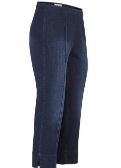 Capri-Jeans mit streckenden Biesen