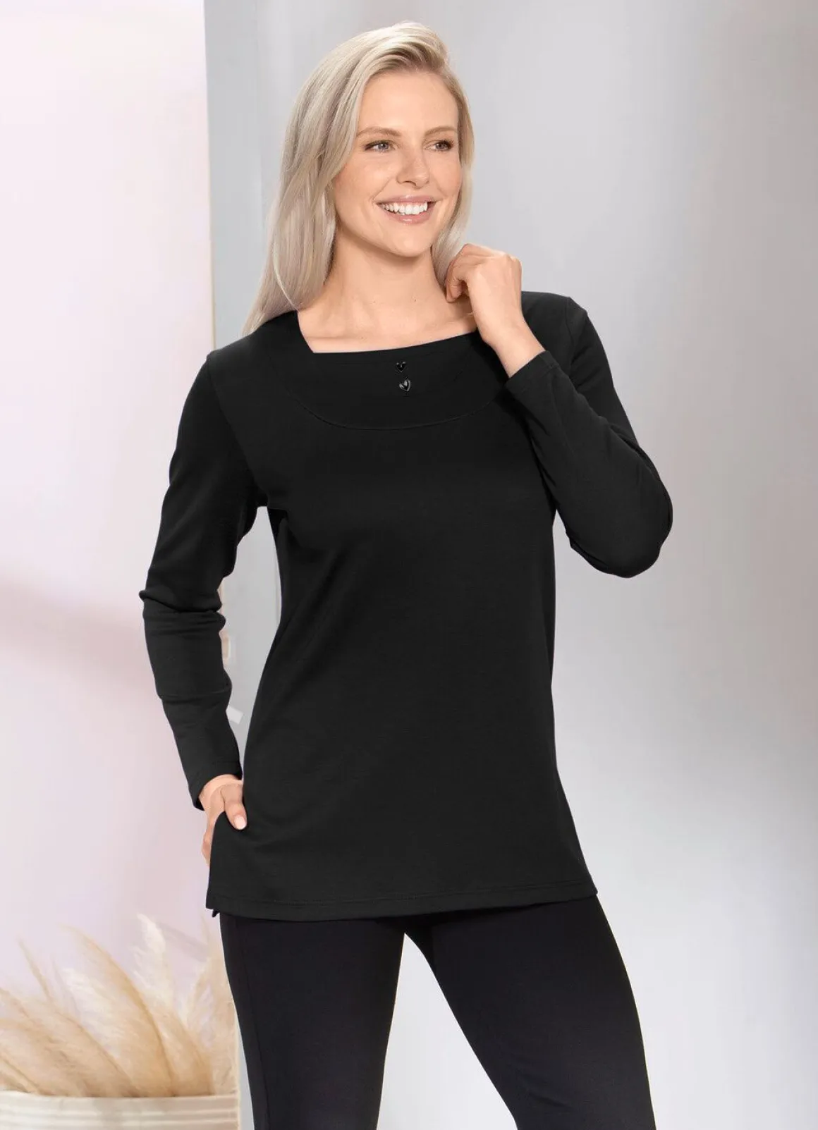 Charmantes Sweatshirt mit Blende in 2 Farben
