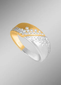 Damenring in Bicolor mit 58 Brillanten