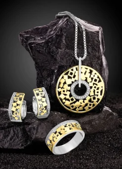 Damenring in Bicolor mit Zirkonia
