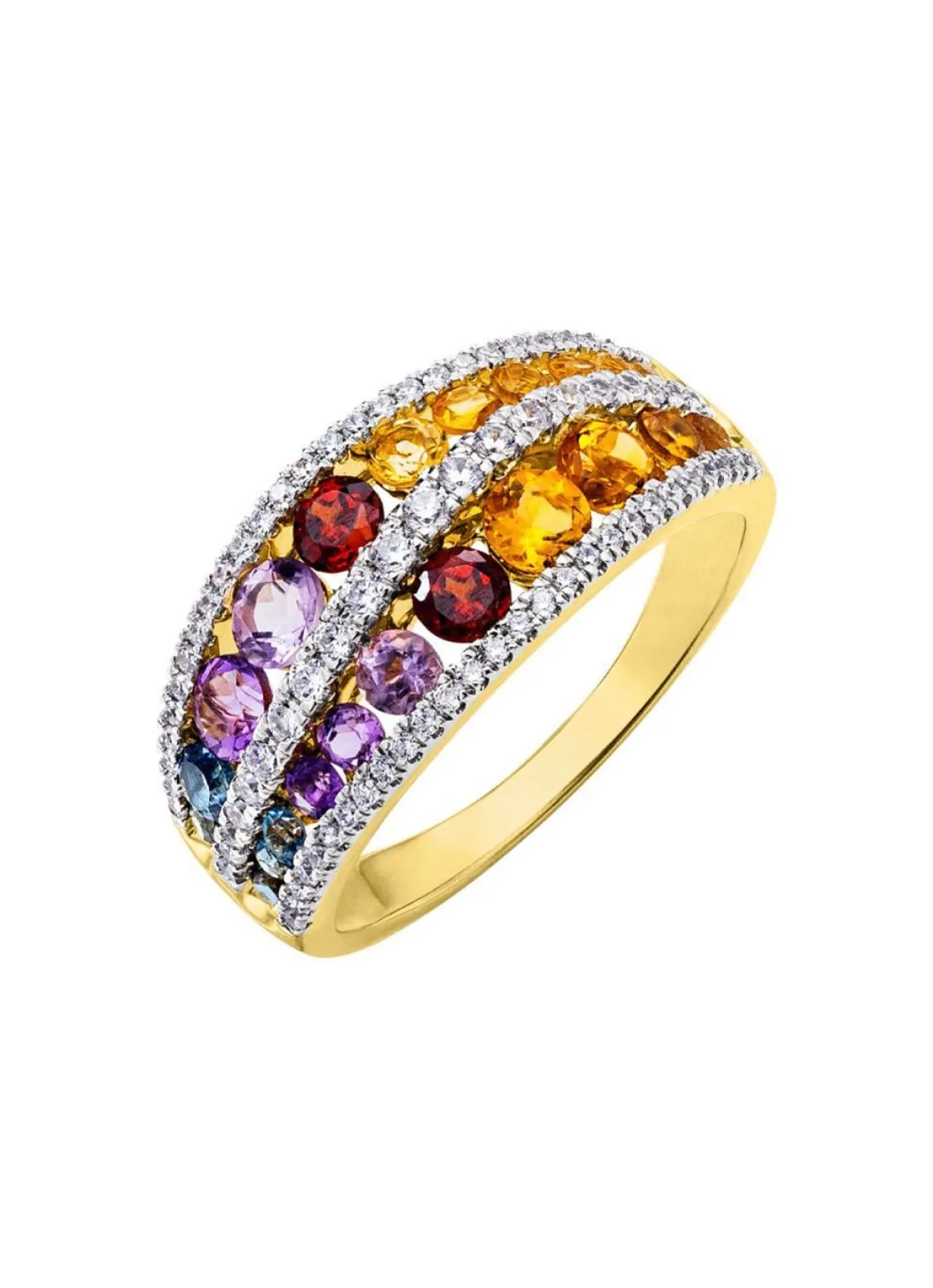 Damenring mit Brillanten und Edelsteine