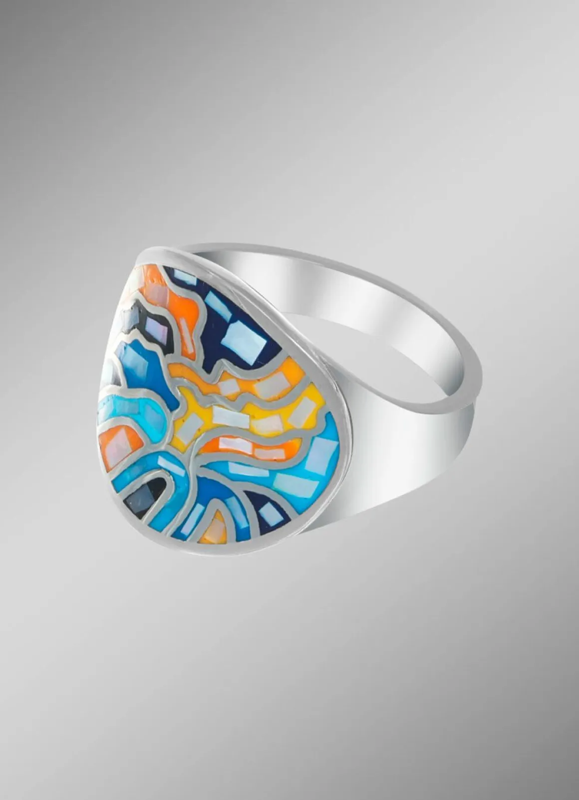 Damenring mit Mosaik-Design