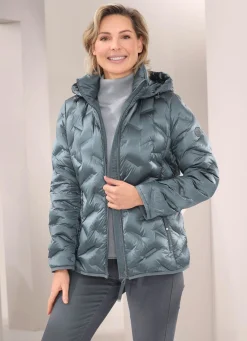 Daunenjacke mit abnehmbarer Kapuze