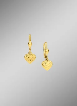 Diamantiere Herz-Ohrringe aus Gold