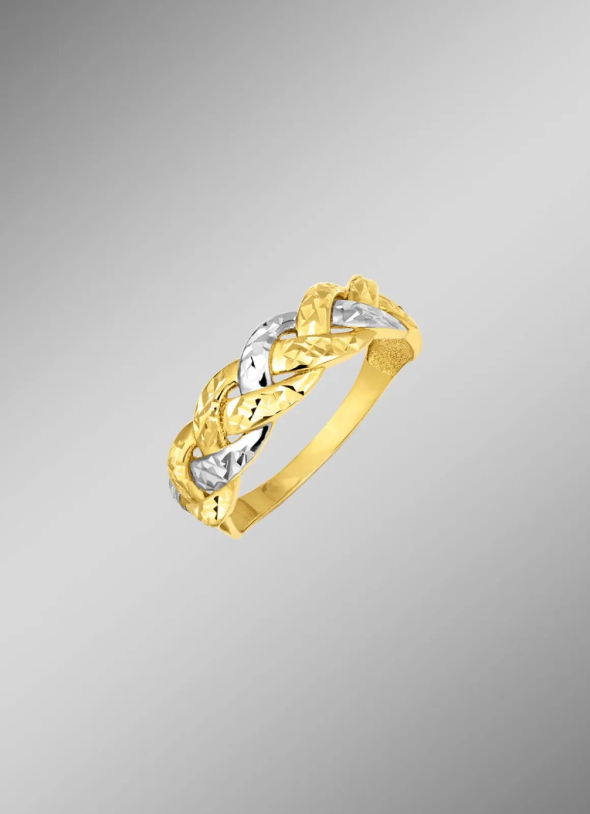Diamantierter Damenring in Bicolor