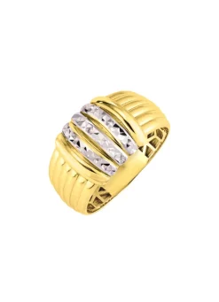 Diamantierter Damenring in Bicolor