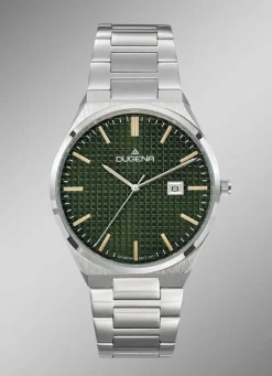 Dugena-Quartz-Herrenuhr mit Edelstahlbandgehäuse