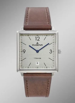 Dugena-Quartz-Herrenuhr mit robustem Titangehäuse