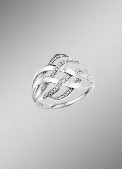 Durchbrochener Damenring mit 19 Diamanten