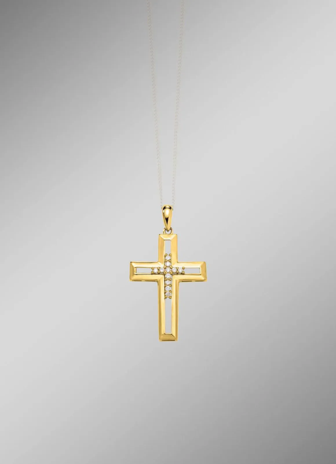 Durchbrochener Kreuz-Anhänger mit Brillanten