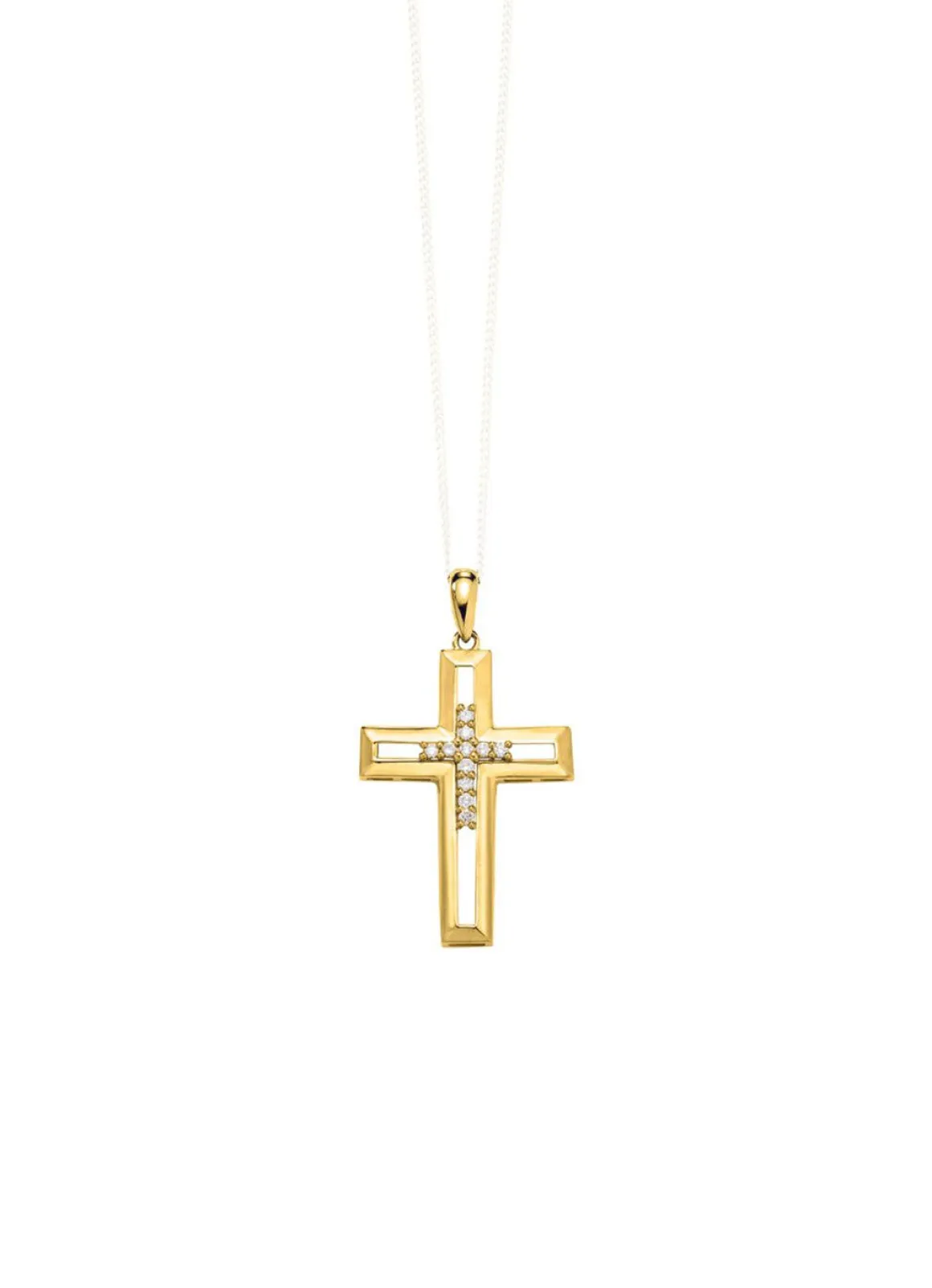 Durchbrochener Kreuz-Anhänger mit Brillanten