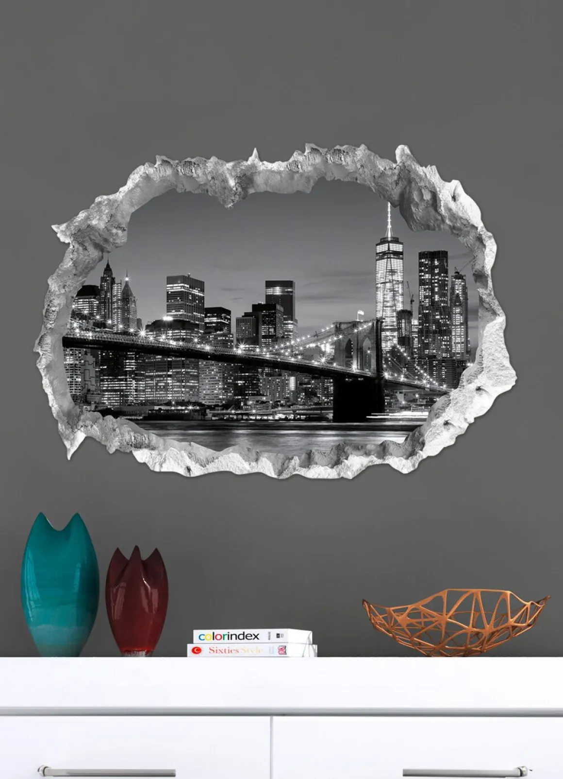 3D-Wand-Tattoo New York mit beeindruckendem 3D-Effekt