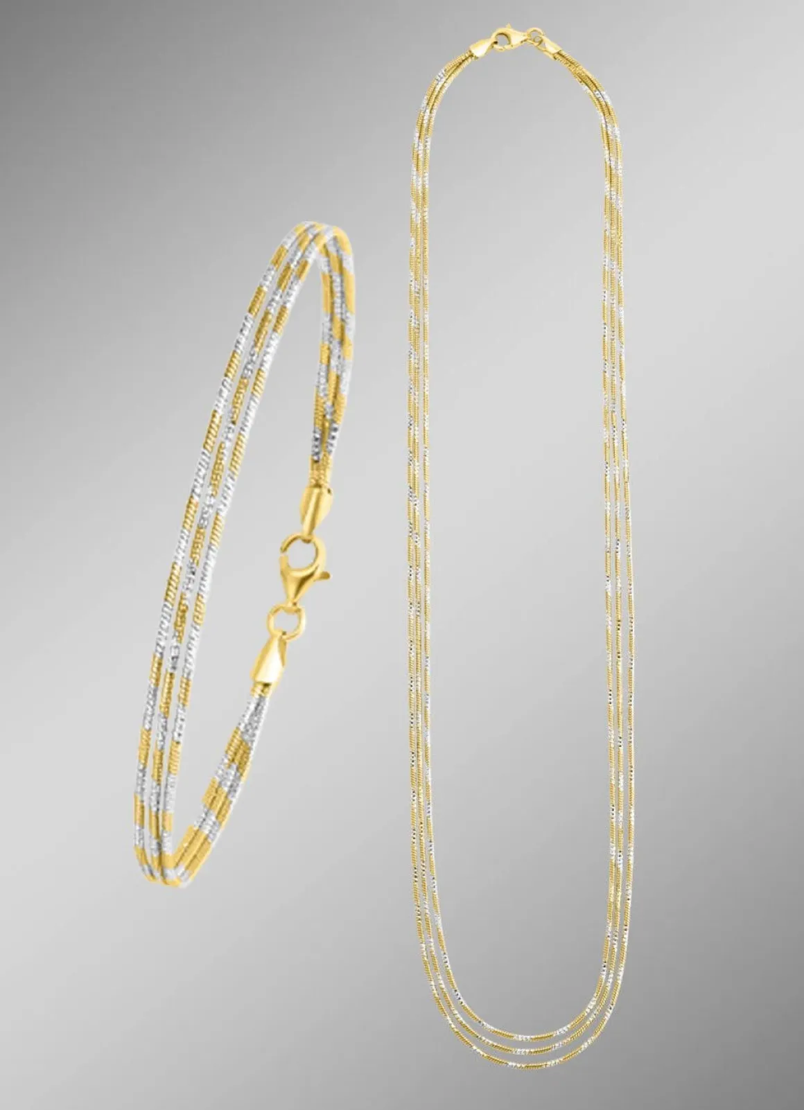 Edles Schmuck-Set in Bicolor, 2-teilig
