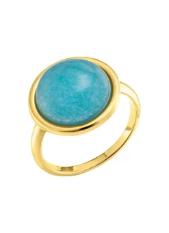 Eleganter Damenring mit echt blauem Chalcedon