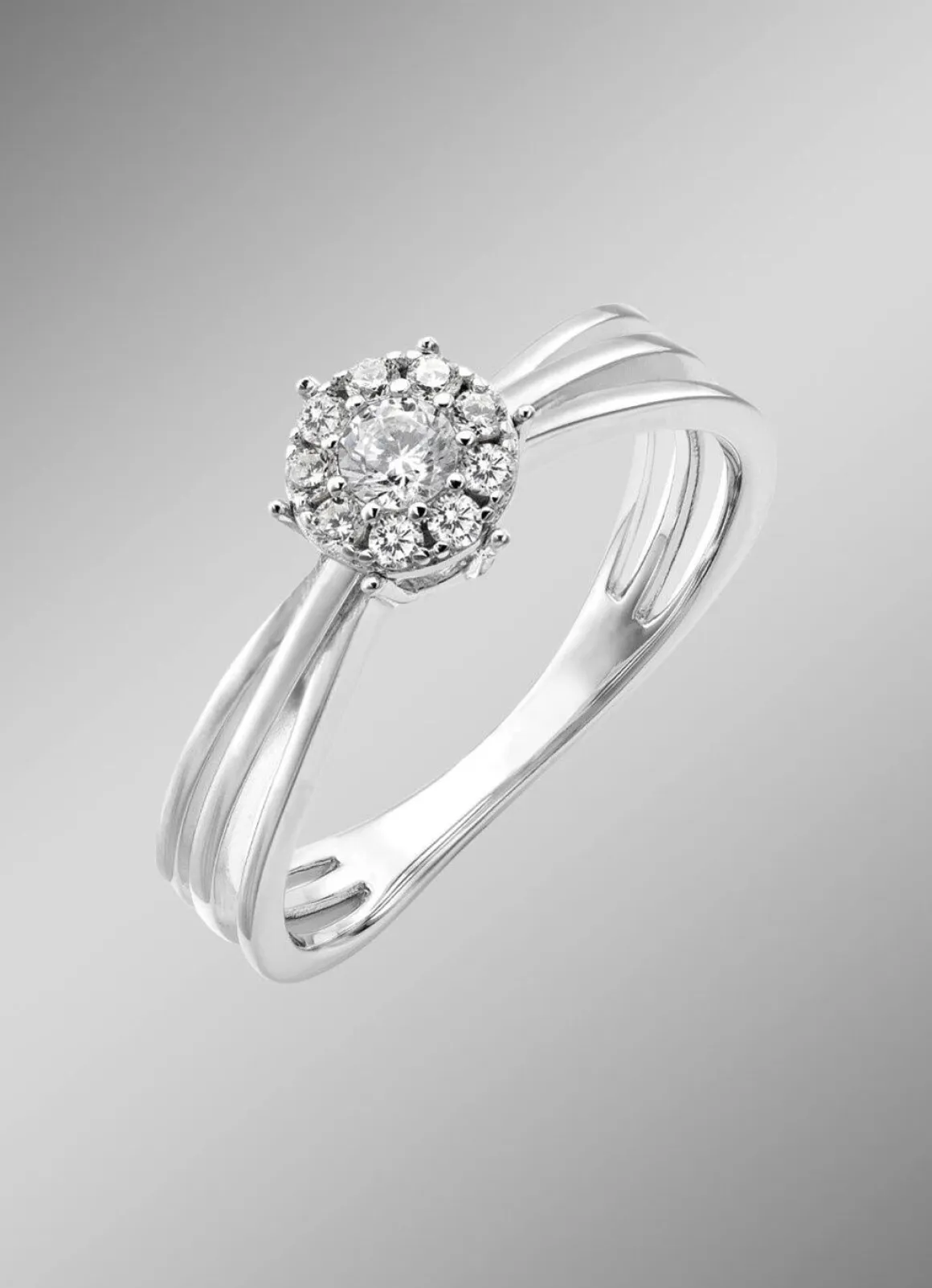 Eleganter Damenring mit synth. Zirkonia