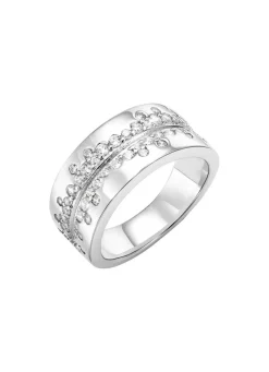 Eleganter Damenring mit synth. Zirkonia