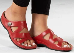 ELENA EDEN, bequeme Damen-Pantoletten, Weite G, mit Klettverschluss