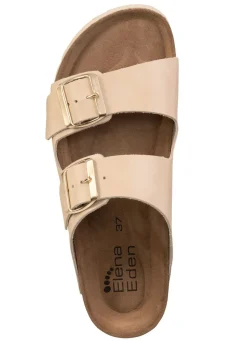 ELENA EDEN, bequeme Damen-Pantoletten, Weite H, mit Klettspange