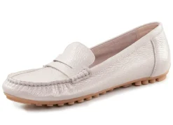 ELENA EDEN Mokassin-Slipper aus weichem, genarbtem Hirsch-Nappaleder