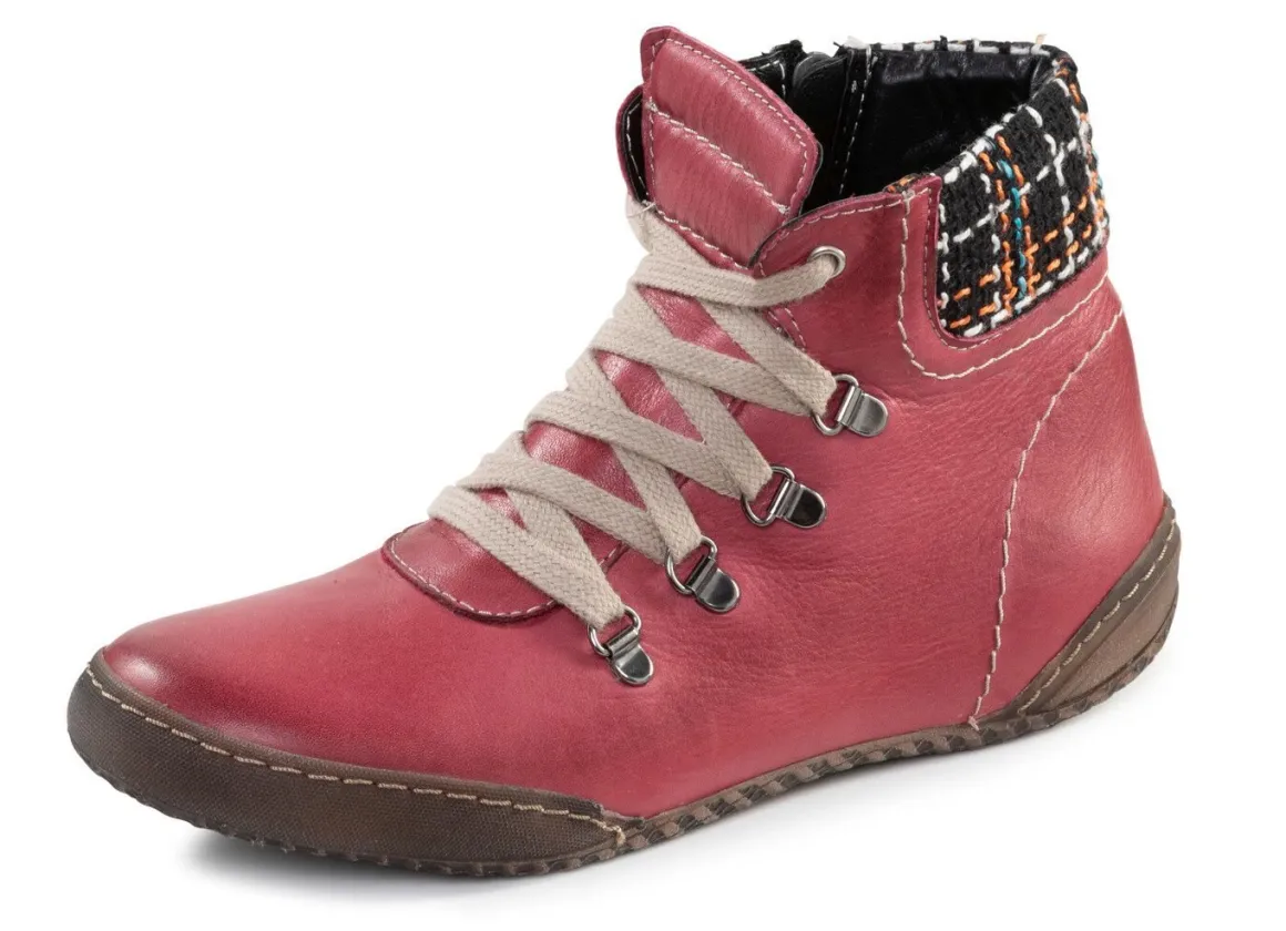 ELENA EDEN Schnür-Bootie mit gepolstertem Textil-Schaftrand