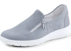 ELENA EDEN Slipper aus hochwertigem Veloursleder mit Zier-Perforation