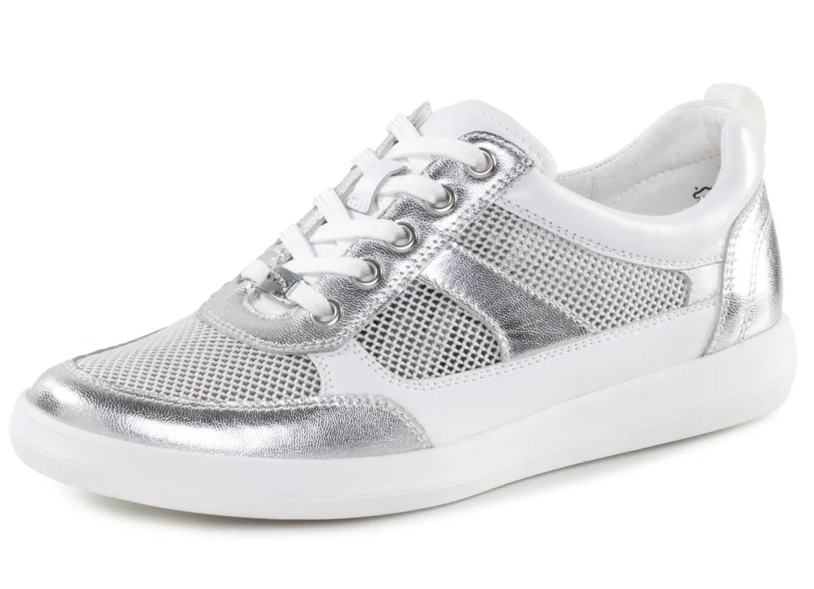 ELENA EDEN Sneaker aus Nappaleder und luftigem Textil in Netzoptik