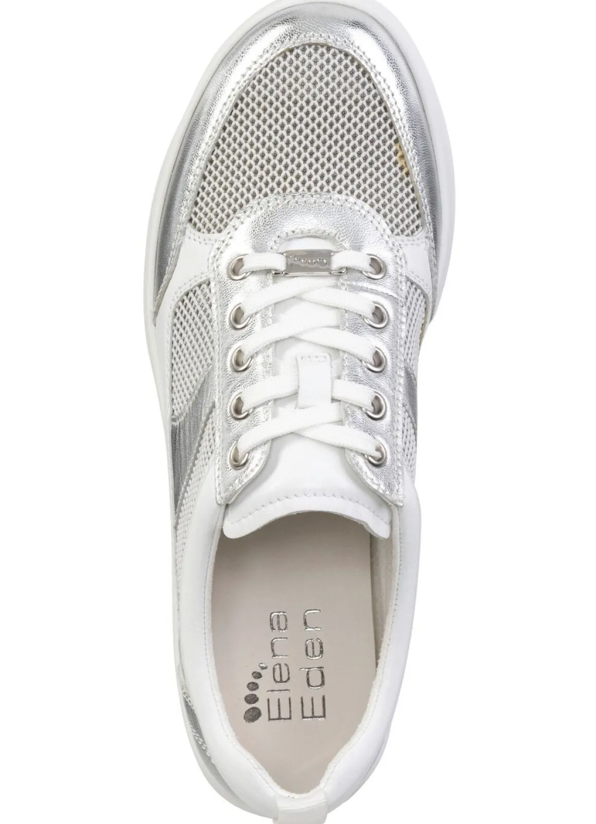 ELENA EDEN Sneaker aus Nappaleder und luftigem Textil in Netzoptik