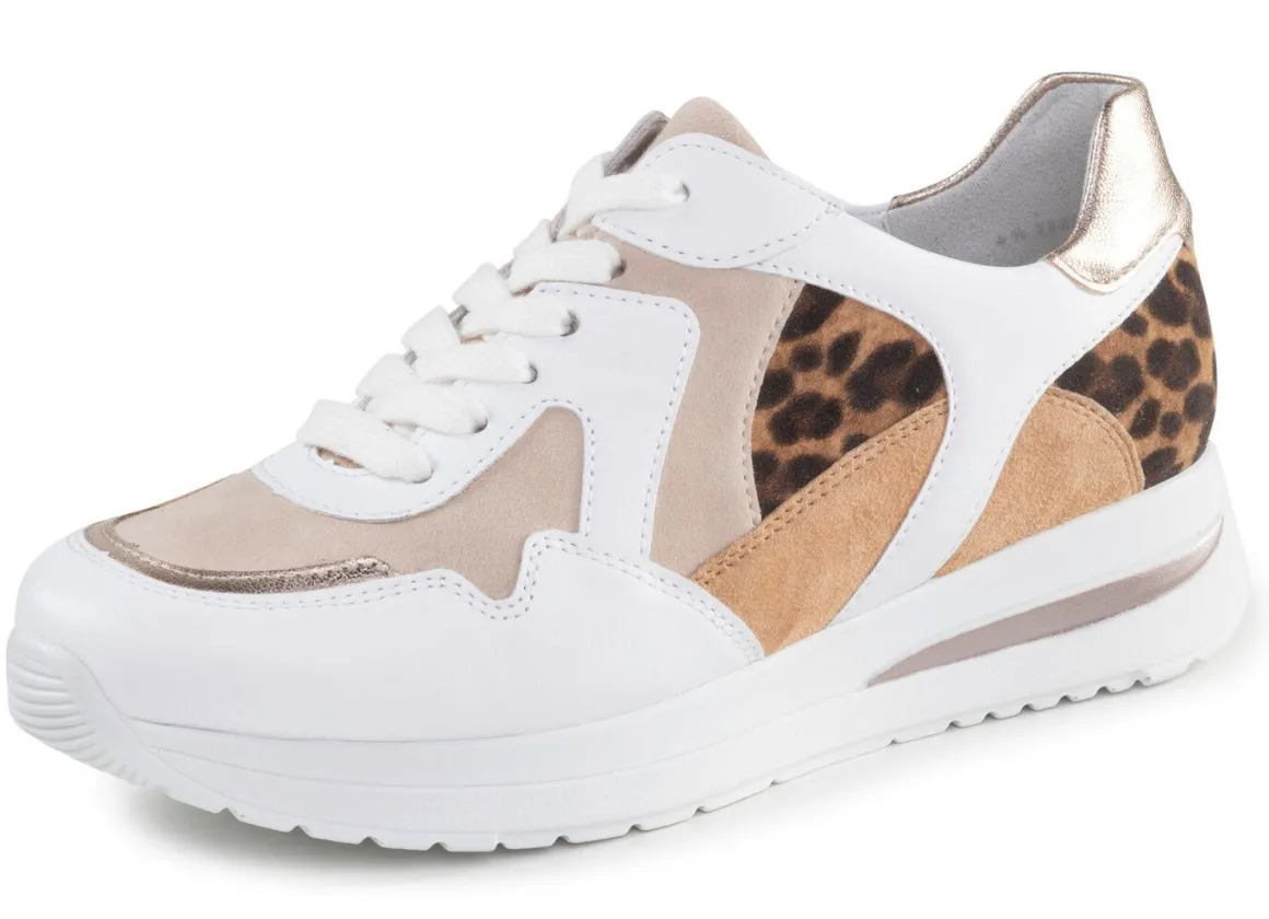 ELENA EDEN Sneaker mit Leo-Print und Metallic-Besätzen