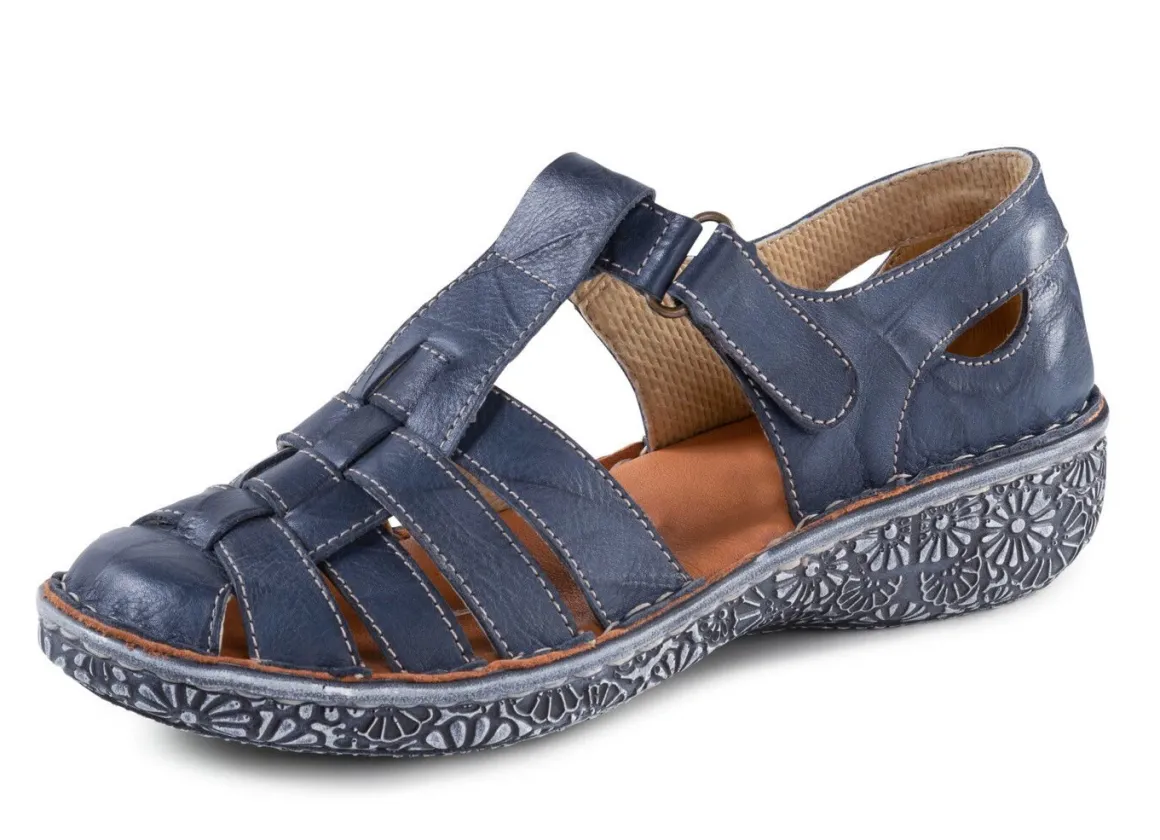 ELENA EDEN, sommerliche Damen-Slipper, Weite G, mit Klettspange