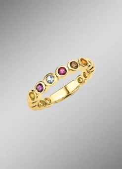 Farbenfroher Memoire-Ring aus hochwertigem Gold